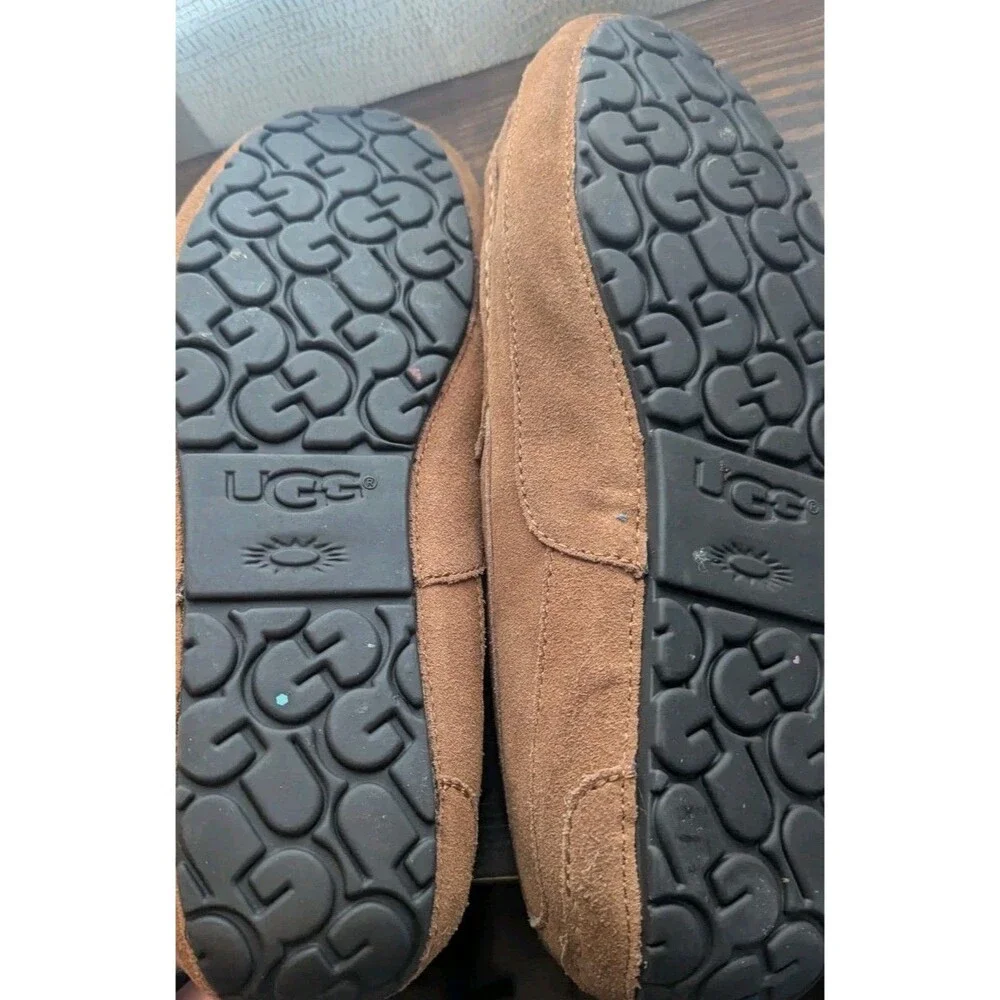UGG Alder Men's Slippers Loafer Size 12 Chestnut Suede Sheepskin Lined
